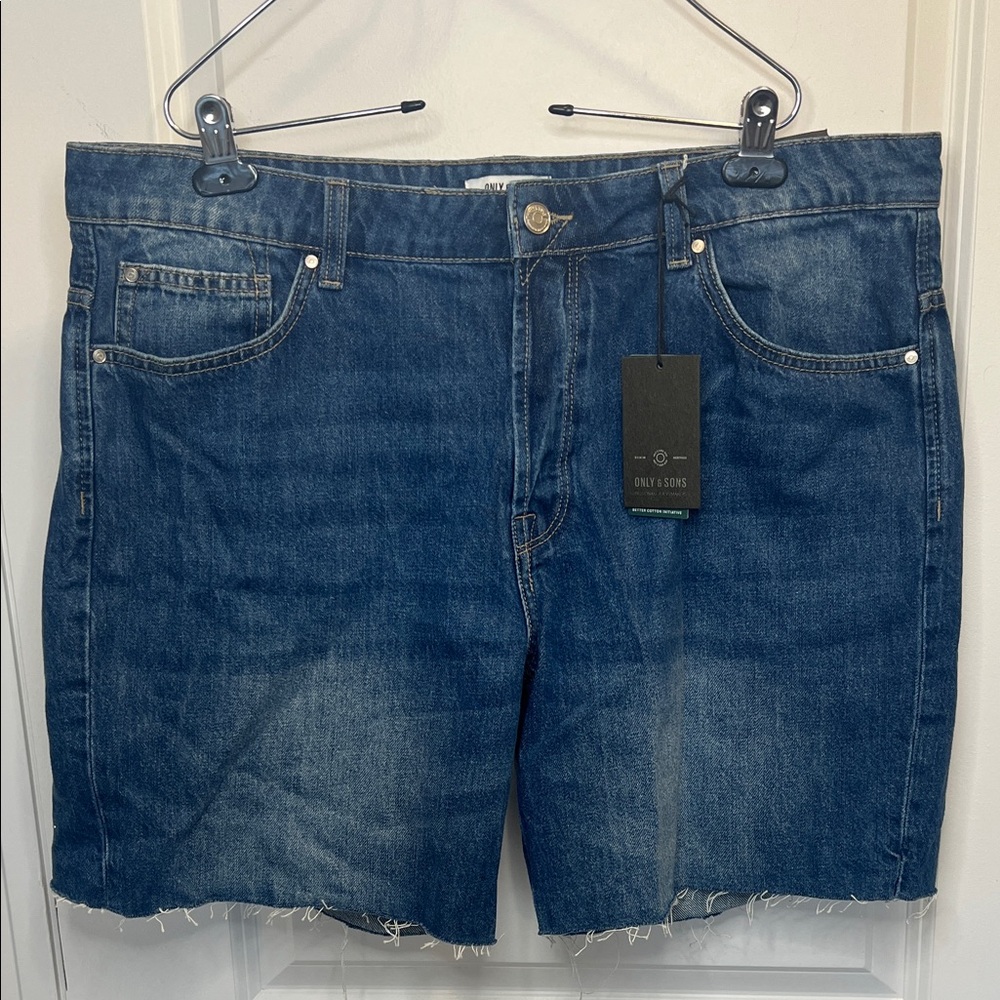Men’s ONLY & SONS Classic Blue Denim Shorts